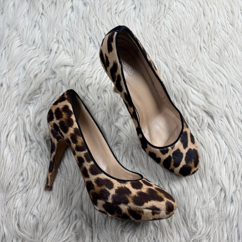 J.Crew Collection Women's 7.5‎ Leopard Print Calf Hair Classic Pumps Maximalist